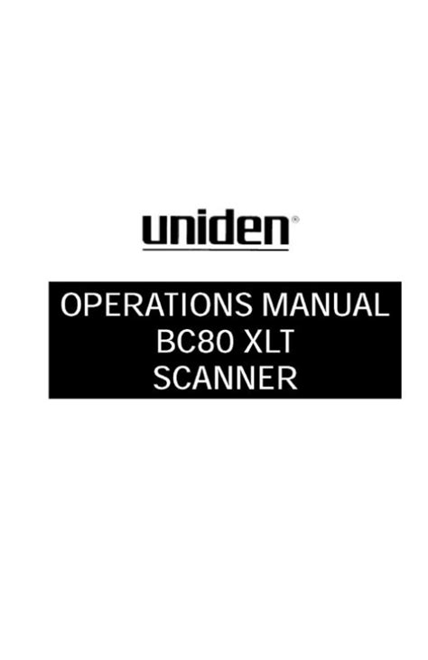 Uniden BC80XLT Ebook Doc
